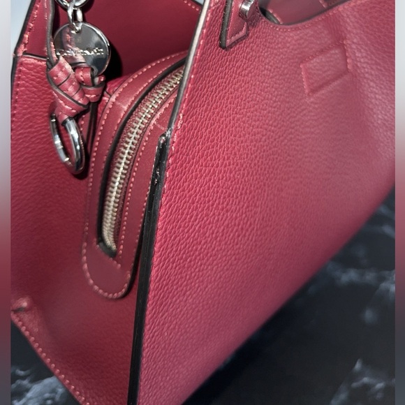 CALVIN KLEIN Shelly Novelty Satchel Women’s Leather Bag Red NEW -MINOR DEFECT - Picture 10 of 10